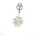 Charming crystal flower keychain with iridescent petals and silver metal lobster clasp - 4.5*12cm / AB Color