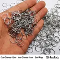 Silver steel rings 12mm outer diameter for DIY keychain and jewelry making 100pcs pack - Underwire