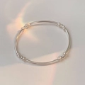Handgemaakte S925 zilveren armband met zoetwaterparels en minimalistisch buisontwerp - 925 zilver / Zilver