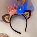 Christmas reindeer horn headband with golden crown and colorful LED lights - 29# Gold Double Ear Crown Headband