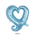 Light blue 18 inch heart shaped foil balloon with unique hollow design and metallic finish - 18 Inch Light Blue Hook Heart