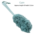 Spazzola da bagno ciano con manico lungo e spugna, lunghezza 43 cm con cordino - Spugna da Bagno con Manico Lungo / Verde