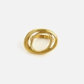 Anello geometrico chic placcato oro 18K per donna con finitura dorata scintillante - US 7 / Oro Ovale Doppio Cerchio