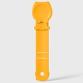 Cartoon bright yellow silicone pet treat feeder spoon with cat ear design for cats - Orange