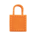 Borsa jelly arancione brillante con borchie a piramide e manico integrato chic - Arancione
