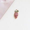 Exquisite gold-plated strawberry pendant with red and green zircons for DIY jewelry - 5# Carrot (Strawberry Shape)