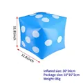 Blauer aufblasbarer 30cm PVC Spielwürfel mit weißen Punkten für Partys und Kinder - 30CM Blau