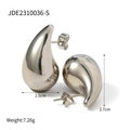 Pendientes de gota en acero inoxidable plateado con 1,5cm de ancho y 2,7cm de alto - Gota Estándar / Plateado