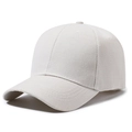 Classic beige cotton twill baseball cap, six-panel structure from 45-degree front angle - Adjustable / Beige
