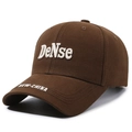 Cappello da baseball marrone con ricamo 3D DeNse bianco e scritta laterale - Regolabile / caffè