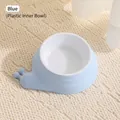 Blue snail shaped pet bowl with white plastic inner dish for food and water - Plastic Inner Bowl / Blue