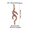 Golden coral branch pendant with pink stones made of high-quality copper for DIY jewelry - Pink Stone Branch (CX144-14)