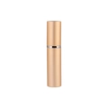 Matte gold 5ml refillable perfume spray bottle with metallic silver ring detail - Matte Gold