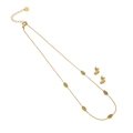 Golden Hamsa Hand jewelry set featuring necklace and earrings with evil eye motif - 7# Hamsa Hand Necklace and Earrings Set