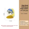Dog character compressed wood pulp sponge for dishwashing with pearl earring design - COS Dog - Looking Back Dog