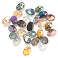 Assorted 6x12mm crescent crystal pendants for DIY jewelry making on white background - Multicolor