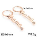 Pendientes MAMA de oro rosa con piedra de circonita para regalo del día de la madre - Pendientes / Oro rosa