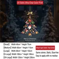 Gold Christmas tree window cling with Santa and snowflakes for holiday glass decoration - Small / Sdhzuv-27c