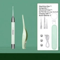 Set per la pulizia delle orecchie a LED verde menta con cucchiaio luminoso per bambini - Pulisci orecchie a LED ricaricabile + Pinzetta per orecchie a batteria