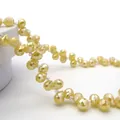 Sparkling yellow faceted teardrop crystal glass beads with side holes for jewelry DIY - 8mm (Approx 87 beads/string) / Topaz AB