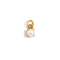Minimalist 18K gold plated stainless steel pendant with round white pearl charm - Pearl