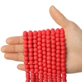 Strang mit glatten 8mm roten Polymer-Ton-Rundperlen für DIY-Schmuckherstellung - Rot