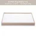 Champagne PU leather jewelry tray with elastic bands for rings, size 35x24x3cm - Champagne Beige Ring Display Tray