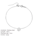 Pulsera minimalista de acero inoxidable plateado con colgante de carita y cadena de 18cm - Sonrisa / Plateado