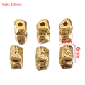 Golden 5x6mm irregular hammer texture copper spacer beads for DIY jewelry making - 5 Pcs/Pack / Gold