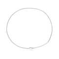 Silver titanium steel snake chain necklace with elegant flower pendant for women - Flower Pendant Snake Chain Style (N303341) / Steel