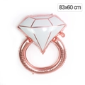 Rose gold diamond ring foil balloon 83x60 cm for romantic wedding party decoration - Large (83x60cm) / Hollow Rose Gold