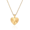 Collar con colgante de corazón dorado con textura radiante y cadena de torsión fina - LN1549 Corazón Dorado / Longitud de la cadena 45+5cm