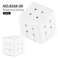 Klassieke witte 3x3 speedcube met gladde afgeronde hoeken en interne veerstructuur - Wit Afgerond Veer (Tas)