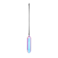 Hexagonal prism crystal suncatcher pendant with iridescent finish and black cord - 120mm Long Prism AB Color