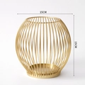 Modern 15cm gold iron wire decorative candle holder with hollow spherical pattern design - Small (15x15cm) / Gold