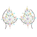 Sparkling AB iridescent crystal body jewel set for EDM music festival chest decoration - Pattern 110
