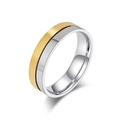 Titanium steel ring with gold frosted and silver polished two-tone finish for couples - US 5 / Gold Silver Bicolor Men (Frosted Finish)