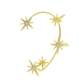 Goldene Ohrmanschette mit funkelnden Sternen und Kristallen, ohne Ohrloch tragbar - Stil F Gold Linke Seite (6659)