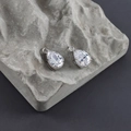 Coppia di ciondoli in zircone a goccia trasparente con gancio argento per gioielli - Base Argento Trasparente