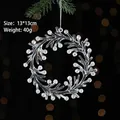 Transparent Christmas wreath pendant with white frosted snow finish on pine branch - Wreath (40g)