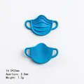 Ciondolo maschera blu per gioielli fai-da-te con dettagli di superficie strutturati - 14.5*23mm / Mascherina Blu