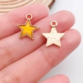 Star-shaped gold metal pendant with yellow enamel coating for DIY jewelry making - Pentagram