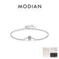 S925 Sterlingsilber Blasenarmband mit einem 1 Karat Moissanit Stein in D-Farbe - S925 Sterling Silber Stil / 925er Silber