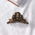 French tortoise shell acetate bow hair claw clip with vintage brown speckled finish - Black & Coffee