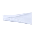 Elastic white sports headband for yoga and running with soft knitted texture - White