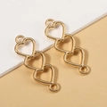 Tre connettori per gioielli a cuore cavo in finitura oro per collane e bracciali fai da te - Oro KC