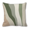 Grüner und khakifarbener abstrakter Kissenbezug mit Wellenmuster für das Sofa - 45cm Kissenbezug / 2310-4/Wellenstreifen