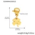 Ciondolo quadrifoglio in acciaio dorato con chiusura a moschettone e dimensioni 2,1x0,8cm - Ciondolo Quadrifoglio Oro (D240)