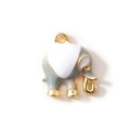 DIY Elefant-Anhänger mit Vergoldung und grauem Emaille für die Schmuckherstellung - Grau Vergoldet