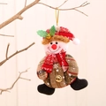 Christmas snowman fabric ornament with red plaid pattern and festive golden bells - Snowman